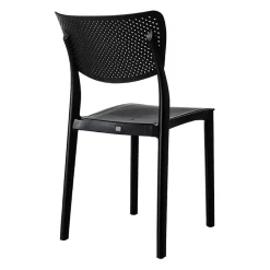 Garnero Arredamenti Sedie Polipropilene-Sedia da pranzo impilabile schienale forato polipropilene Aura Nero