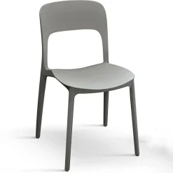Garnero Arredamenti Sedie Polipropilene-Sedia da pranzo impilabile moderna polipropilene grigia Halyard Grigio