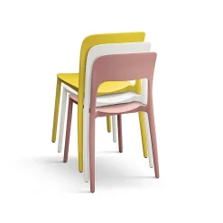 Garnero Arredamenti Sedie Polipropilene-Sedia da pranzo impilabile moderna polipropilene grigia Halyard Grigio