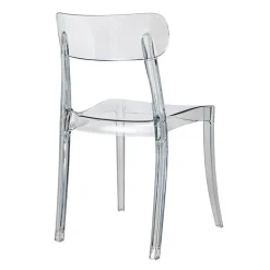 Garnero Arredamenti Sedie Polipropilene|Sedie Trasparenti E Plexiglass-Sedia da pranzo impilabile policarbonato trasparente Cristallo