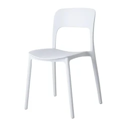 Garnero Arredamenti Sedie Polipropilene-Sedia da pranzo impilabile moderna polipropilene bianca Halyard Bianco