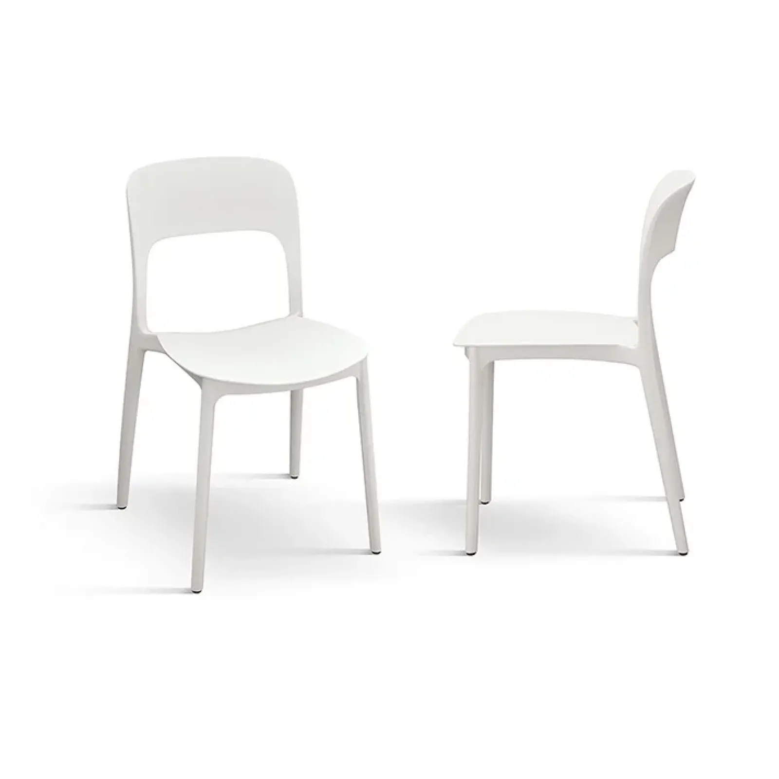 Garnero Arredamenti Sedie Polipropilene-Sedia da pranzo impilabile moderna polipropilene bianca Halyard Bianco