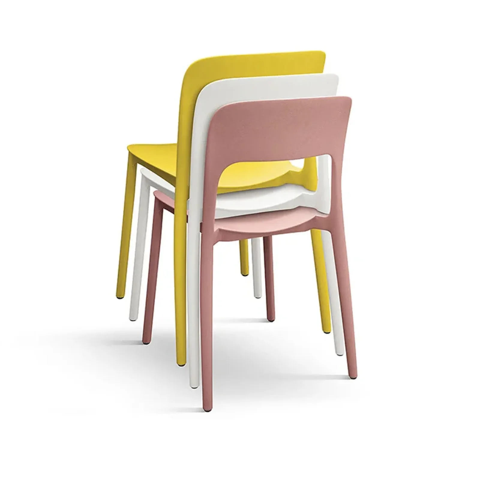 Garnero Arredamenti Sedie Polipropilene-Sedia da pranzo impilabile moderna polipropilene bianca Halyard Bianco