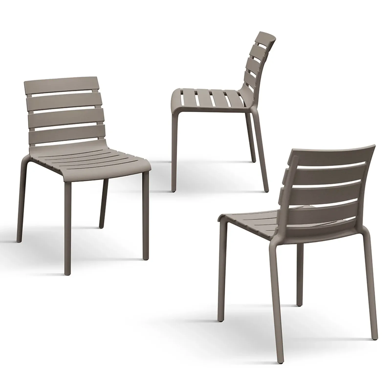 Garnero Arredamenti Sedie Polipropilene-Sedia da pranzo impilabile moderna in polipropilene Cesca Tortora