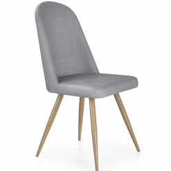 Garnero Arredamenti Sedie Imbottite Ecopelle-Sedia da pranzo in ecopelle grigia rovere miele Romea Grigio - Rovere