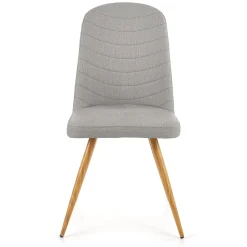 Garnero Arredamenti Sedie Imbottite Ecopelle-Sedia da pranzo in ecopelle grigia rovere miele Romea Grigio - Rovere