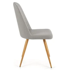 Garnero Arredamenti Sedie Imbottite Ecopelle-Sedia da pranzo in ecopelle grigia rovere miele Romea Grigio - Rovere