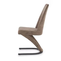 Garnero Arredamenti Sedie Imbottite Ecopelle-Sedia da pranzo in ecopelle design moderno marrone Moka