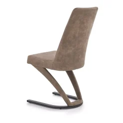 Garnero Arredamenti Sedie Imbottite Ecopelle-Sedia da pranzo in ecopelle design moderno marrone Moka