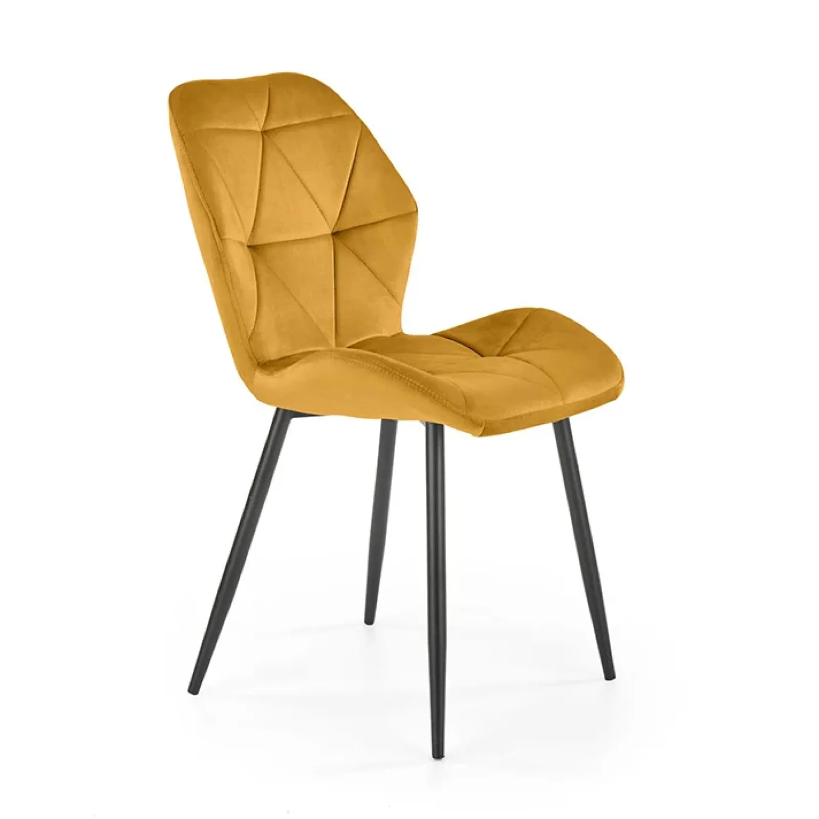 Garnero Arredamenti Sedie In Tessuto-Sedia da pranzo in tessuto moderna nero Cotton Senape