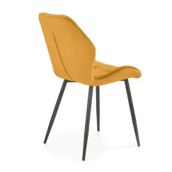 Garnero Arredamenti Sedie In Tessuto-Sedia da pranzo in tessuto moderna nero Cotton Senape