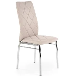 Garnero Arredamenti Sedie In Tessuto-Sedia da pranzo in tessuto con gambe in metallo Amanda Beige