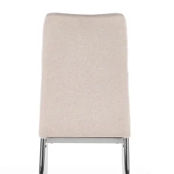 Garnero Arredamenti Sedie In Tessuto-Sedia da pranzo in tessuto con gambe in metallo Amanda Beige