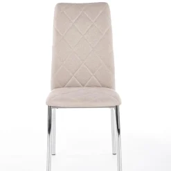 Garnero Arredamenti Sedie In Tessuto-Sedia da pranzo in tessuto con gambe in metallo Amanda Beige