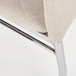 Garnero Arredamenti Sedie In Tessuto-Sedia da pranzo in tessuto con gambe in metallo Amanda Beige