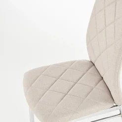 Garnero Arredamenti Sedie In Tessuto-Sedia da pranzo in tessuto con gambe in metallo Amanda Beige