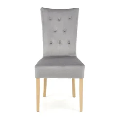 Garnero Arredamenti Sedie In Tessuto-Sedia da pranzo in velluto rovere chiaro chiaro Vaduz Grigio