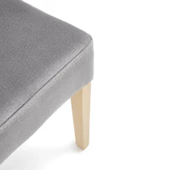 Garnero Arredamenti Sedie In Tessuto-Sedia da pranzo in velluto rovere chiaro chiaro Vaduz Grigio