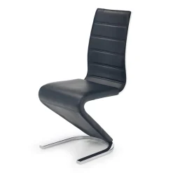 Garnero Arredamenti Sedie Imbottite Ecopelle-Sedia da pranzo moderna in ecopelle nero bianco gamba in acciaio Elina