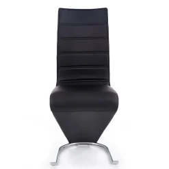 Garnero Arredamenti Sedie Imbottite Ecopelle-Sedia da pranzo moderna in ecopelle nero bianco gamba in acciaio Elina