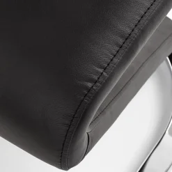 Garnero Arredamenti Sedie Imbottite Ecopelle-Sedia da pranzo moderna in ecopelle nero bianco gamba in acciaio Elina