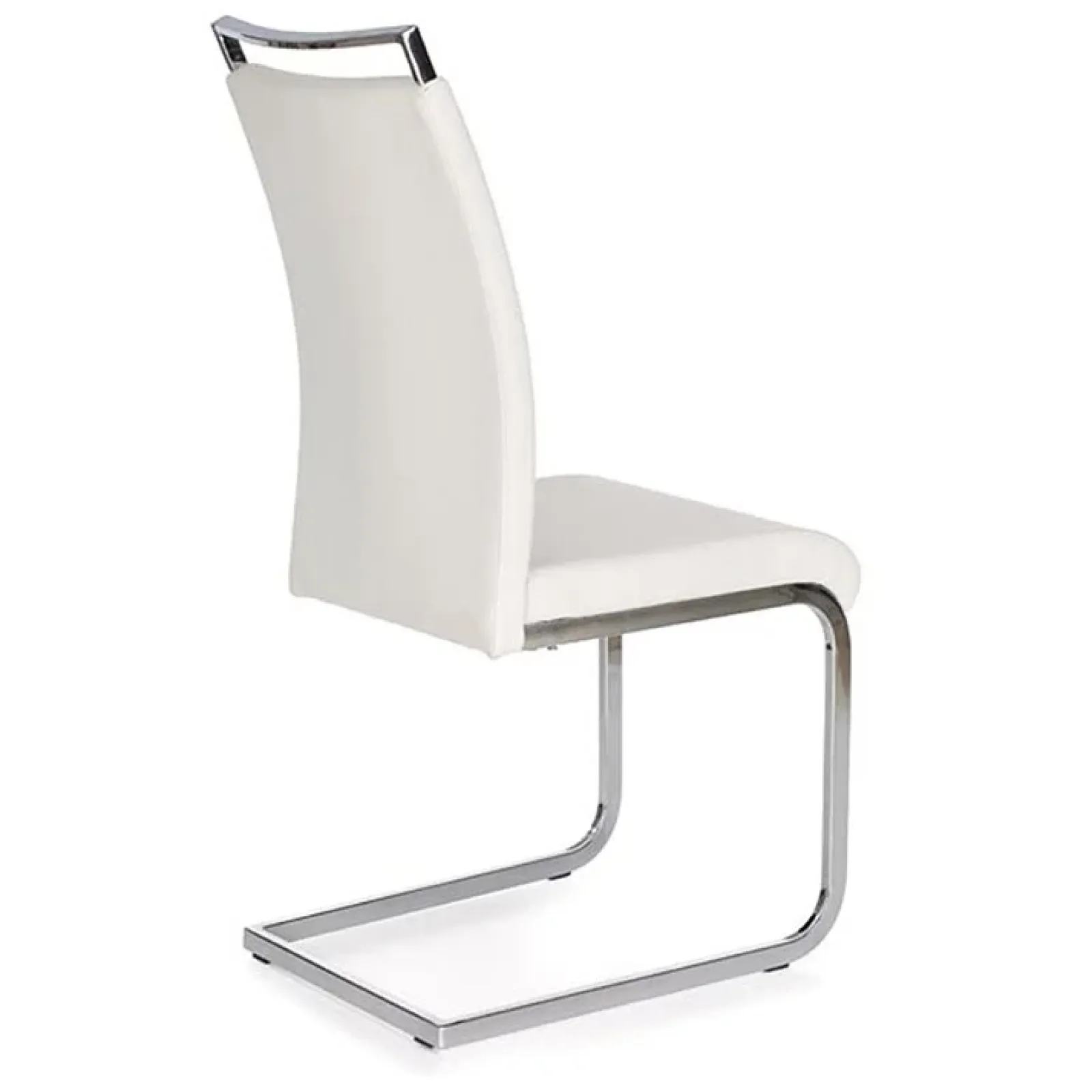 Garnero Arredamenti Sedie Imbottite Ecopelle-Sedia da pranzo moderna in ecopelle bianco e acciaio cromato Adelaide Gihome®