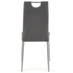 Garnero Arredamenti Sedie Imbottite Ecopelle-Sedia da pranzo moderna in ecopelle con gambe in acciaio Ginevra Gihome® Grigio