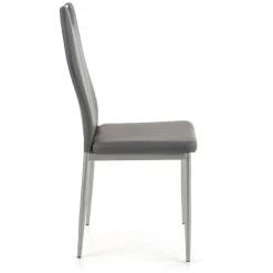 Garnero Arredamenti Sedie Imbottite Ecopelle-Sedia da pranzo moderna in ecopelle con gambe in acciaio Ginevra Gihome® Grigio