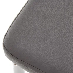 Garnero Arredamenti Sedie Imbottite Ecopelle-Sedia da pranzo moderna in ecopelle con gambe in acciaio Ginevra Gihome® Grigio