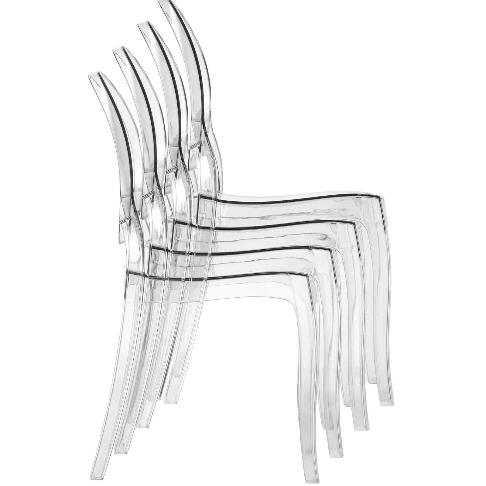 Garnero Arredamenti Sedie Trasparenti E Plexiglass|Sedie Polipropilene-Sedia da pranzo policarbonato trasparente impilabile Diva