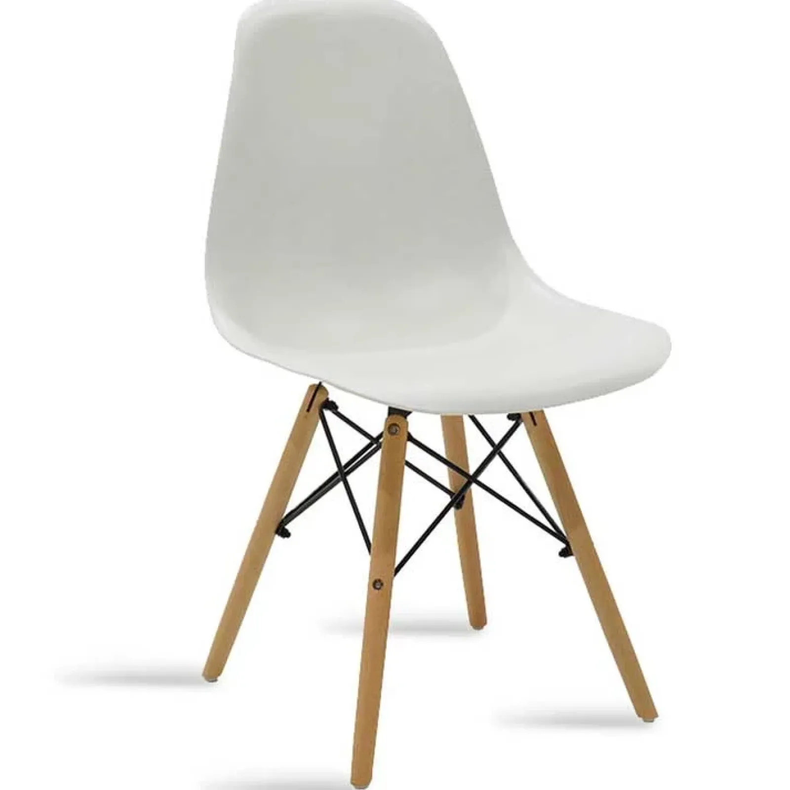 Garnero Arredamenti Sedie Polipropilene-Sedia da pranzo stile scandinavo in polipropilene gambe legno Efesto Bianco