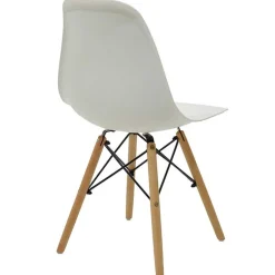 Garnero Arredamenti Sedie Polipropilene-Sedia da pranzo stile scandinavo in polipropilene gambe legno Efesto Bianco