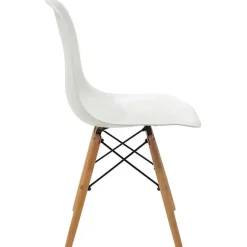 Garnero Arredamenti Sedie Polipropilene-Sedia da pranzo stile scandinavo in polipropilene gambe legno Efesto Bianco