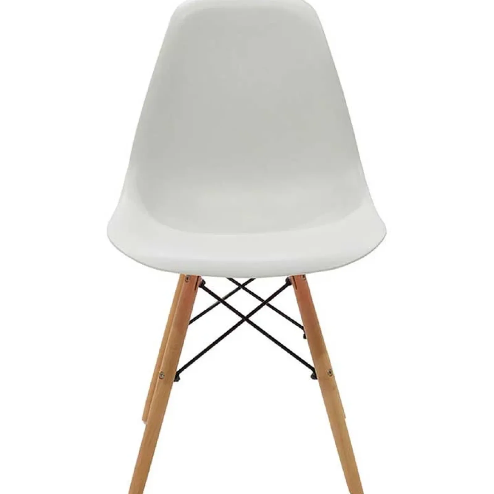 Garnero Arredamenti Sedie Polipropilene-Sedia da pranzo stile scandinavo in polipropilene gambe legno Efesto Bianco