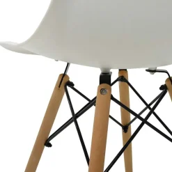 Garnero Arredamenti Sedie Polipropilene-Sedia da pranzo stile scandinavo in polipropilene gambe legno Efesto Bianco