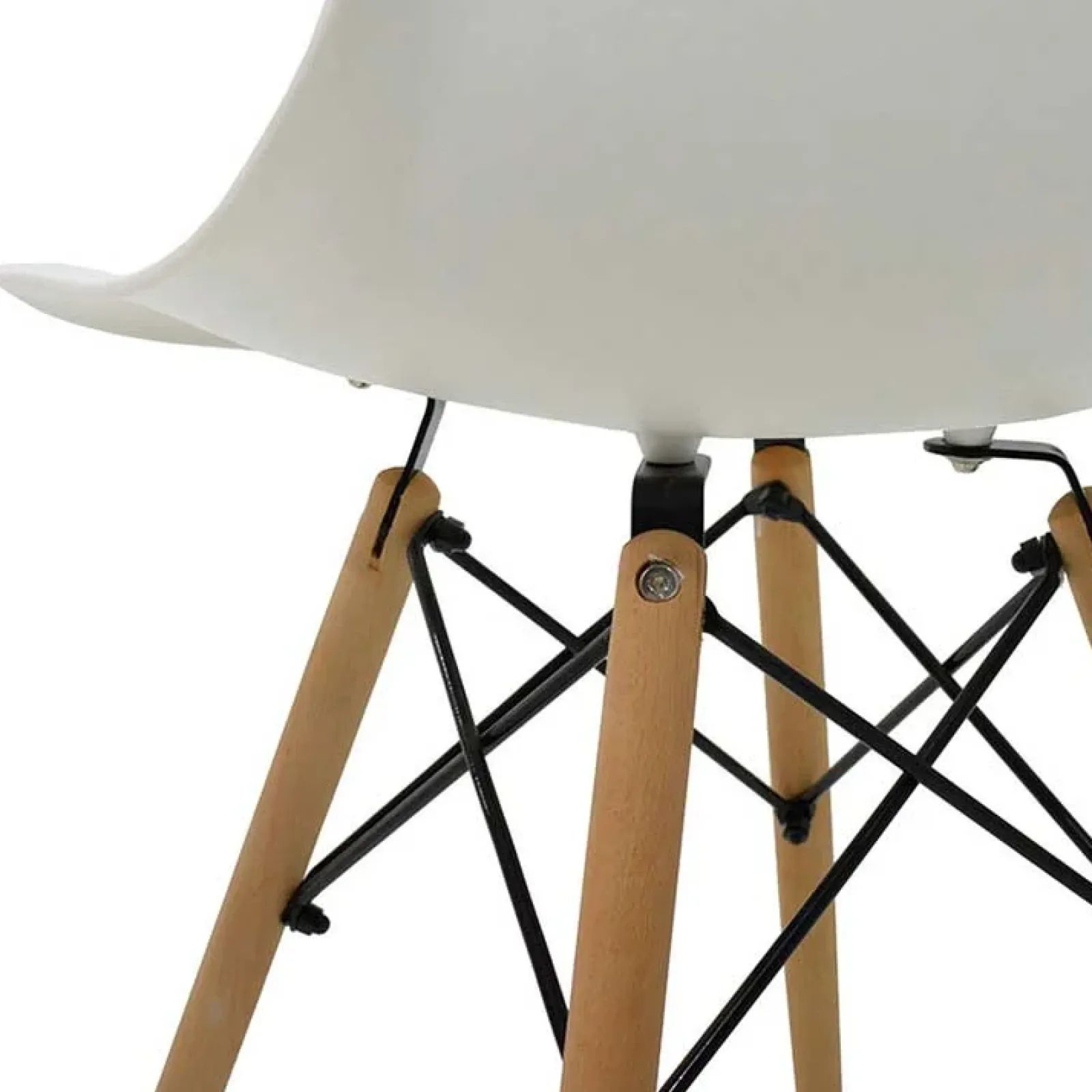 Garnero Arredamenti Sedie Polipropilene-Sedia da pranzo stile scandinavo in polipropilene gambe legno Efesto Bianco