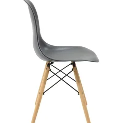 Garnero Arredamenti Sedie Polipropilene-Sedia da pranzo stile scandinavo in polipropilene gambe legno Efesto Nero