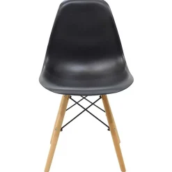 Garnero Arredamenti Sedie Polipropilene-Sedia da pranzo stile scandinavo in polipropilene gambe legno Efesto Nero