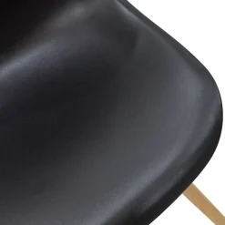 Garnero Arredamenti Sedie Polipropilene-Sedia da pranzo stile scandinavo in polipropilene gambe legno Efesto Nero