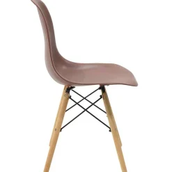 Garnero Arredamenti Sedie Polipropilene-Sedia da pranzo stile scandinavo in polipropilene gambe legno Efesto Marrone