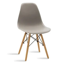 Garnero Arredamenti Sedie Polipropilene-Sedia da pranzo stile scandinavo in polipropilene gambe legno Efesto Grigio