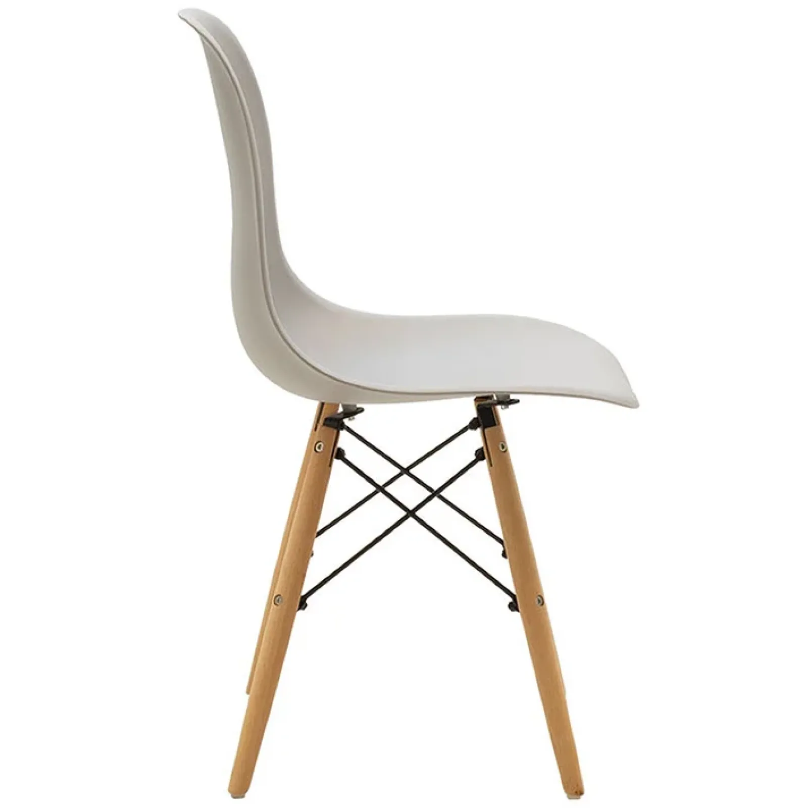 Garnero Arredamenti Sedie Polipropilene-Sedia da pranzo stile scandinavo in polipropilene gambe legno Efesto Grigio