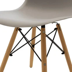 Garnero Arredamenti Sedie Polipropilene-Sedia da pranzo stile scandinavo in polipropilene gambe legno Efesto Grigio