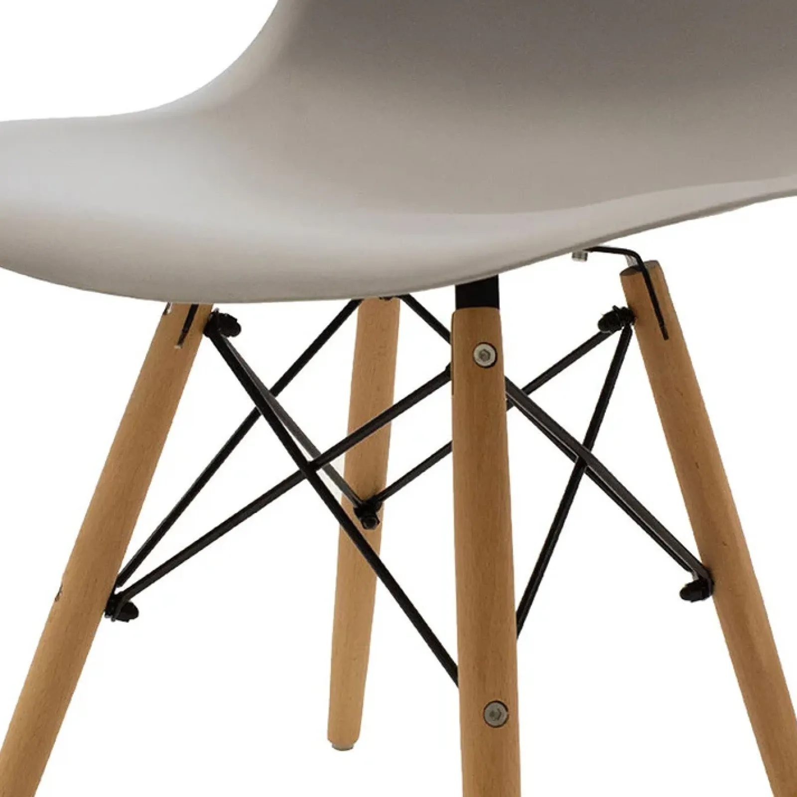 Garnero Arredamenti Sedie Polipropilene-Sedia da pranzo stile scandinavo in polipropilene gambe legno Efesto Grigio