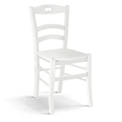Garnero Arredamenti Sedie In Legno-Sedia da pranzo stile shabby in legno bianco laccato Astrid Gihome®