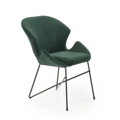 Garnero Arredamenti Sedie In Tessuto-Sedia da sala moderna in tessuto scuro Farro Verde