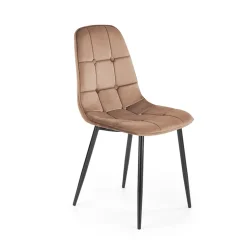 Garnero Arredamenti Sedie In Tessuto-Sedia da soggiorno moderna in velluto nero Amos Beige