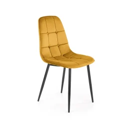 Garnero Arredamenti Sedie In Tessuto-Sedia da soggiorno moderna in velluto nero Amos Senape