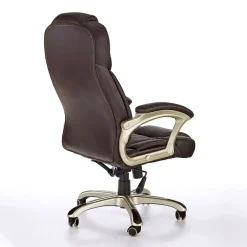 Garnero Arredamenti Sedie Da Ufficio|Sedie Scrivania Ufficio-Sedia da ufficio classica in ecopelle marrone ottone Eclipse