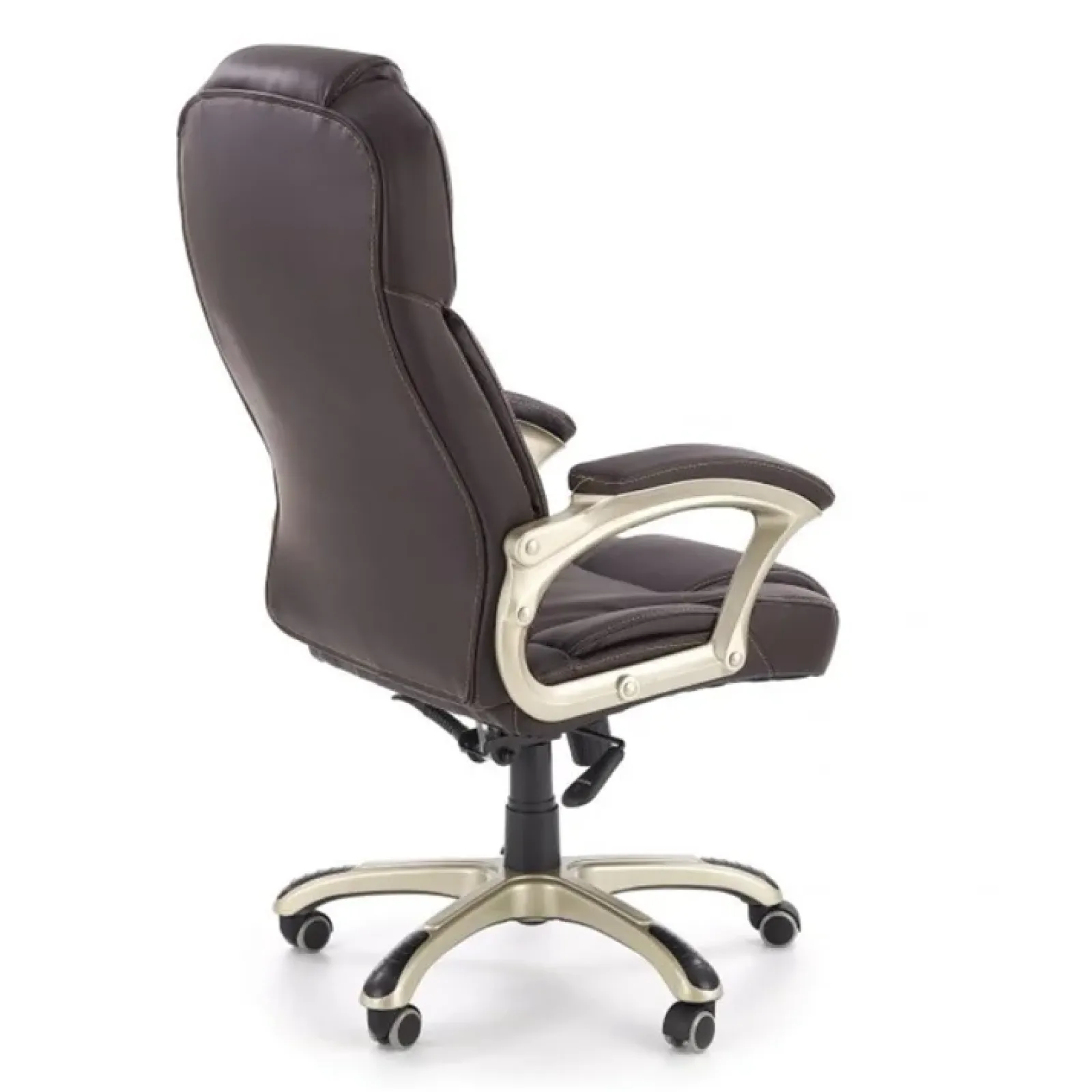 Garnero Arredamenti Sedie Da Ufficio|Sedie Scrivania Ufficio-Sedia da ufficio classica in ecopelle marrone ottone Eclipse